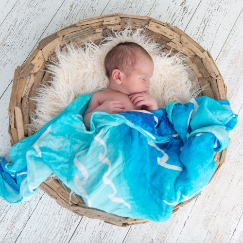 Nalu Muslin Swaddle Blanket - Coco Moon Hawaii