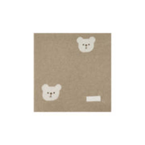 Bear Knitted Blanket - Cashew Marle