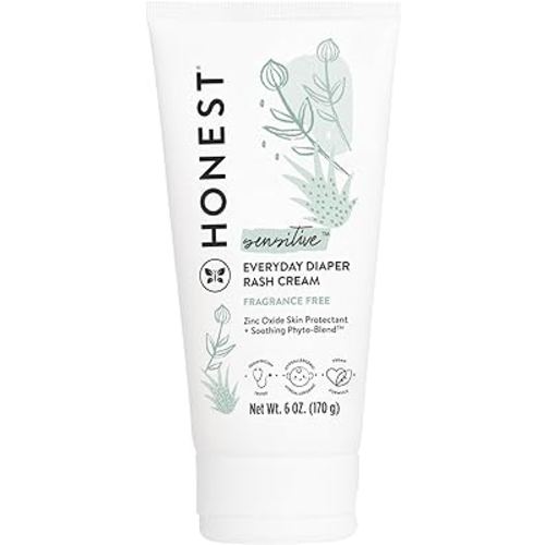 The Honest Company Hypoallergenic Diaper Rash Cream | Moisturizing + Calming Zinc Oxide Ointment | NEA Recognized, Cruelty Free | Value Size, 6 oz