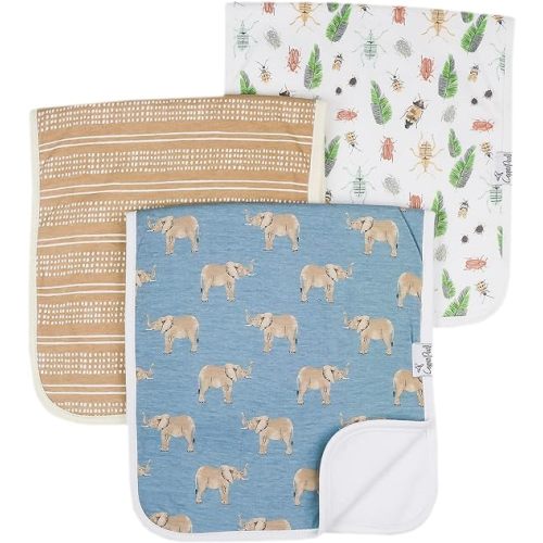 Copper Pearl Baby Burp Cloth Large 21''x10'' Size Premium Absorbent Triple Layer 3-Pack Gift Set''Peanut'''' (PN-WYD7-N9S3)
