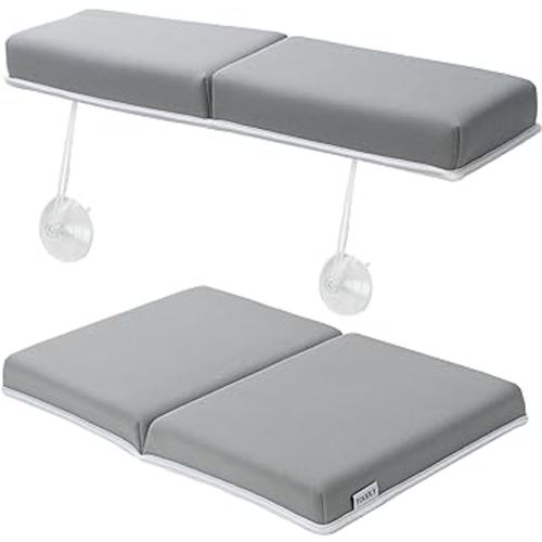 Comfortable Pocketless Bath Kneeler and Elbow Rest Pad Set - Bathtub Kneeler Pad with Memory Foam and Bath Toys Organizer - Bath Kneeling Pad for Bathing Baby - Relieve Your Knees and Elbows (Grey)