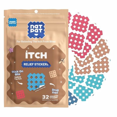 NATPAT Magic Patch Itch Relief Stickers - Insect Bite Patch for Mosquitos, Ticks, Midges, Sandflies, and Bed Bug Bites - Buzzpatch - 30 Count