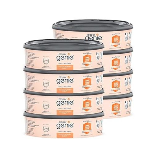 Diaper Genie Bags Refills 270 (Pack of 8) Clean Laundry Scent | Diaper Pail Refills with Max Odor Lock | Holds up to 2160 Newborn Diapers