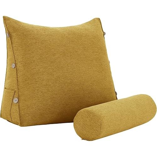 strusery Reading Pillow for Sitting Up in Bed, Lumbar Support Pillow for Bed, Couch and Floor, Adjustable Neck & Back Pillow for Reading, TV, Breastfeeding