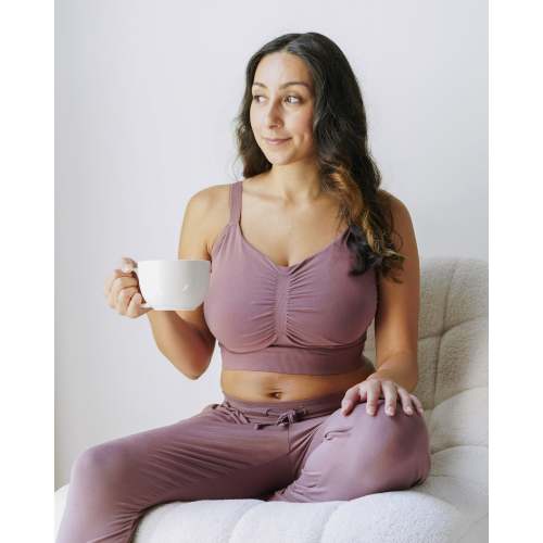 Sublime® Bamboo Hands-Free Pumping Lounge & Sleep Bra | Black - Kindred Bravely