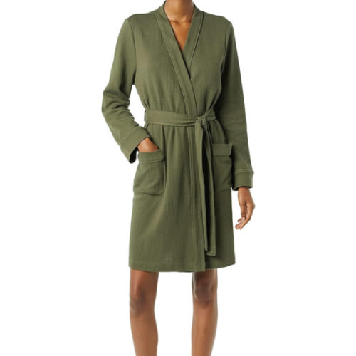 Amazon Essentials Women's Lightweight Waffle Mid-Length Robe (Available in Plus Size)