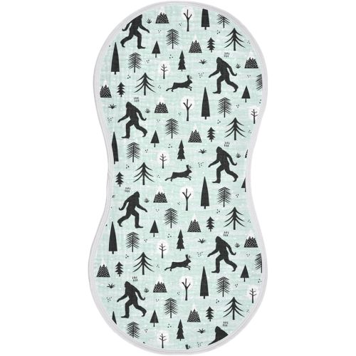 Muslin Burp Cloths for Baby Boys and Girls - 1-Pack Ultra Absorbent Bigfoot Sasquatch Muslin Washcloths, Newborn Towel, Milk Spit Up Rags, Burp Cloth Bib for Unisex, 22 x 11 Inch