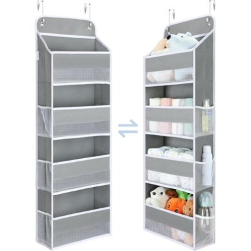 Yecaye 4-Shelf Over-the-Door Hanging Organizer, Gray, 1 Count