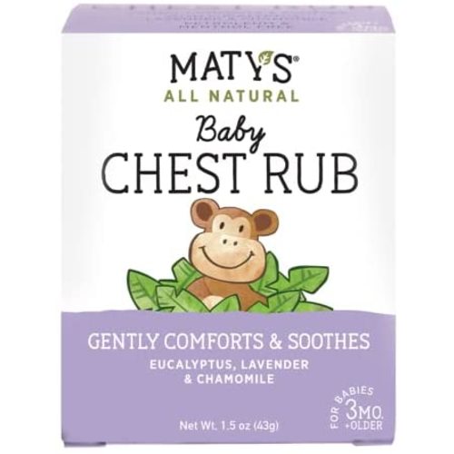 Maty's All Natural Baby Chest Rub - Petroleum Free - Made with Soothing Lavender and Chamomile - 1.5 oz.