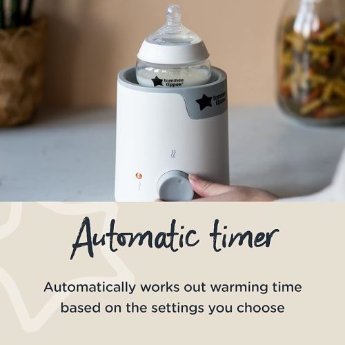Tommee Tippee Easiwarm Bottle Warmer, Warms Baby Feeds to Body Temperature in Minutes, Automatic Timer, One-Dial Operation, White