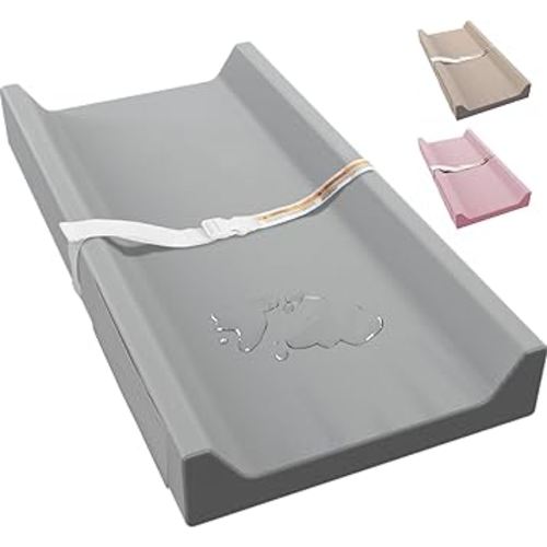 Vegan Leather Baby Changing Pad, Waterproof & Wipeable Soft Diaper Changing Mat 32" x 16.6" Comfortable Infant Changing Station for Dresser & Table