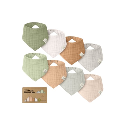 8-Pack Lumi Muslin Bandana Bibs