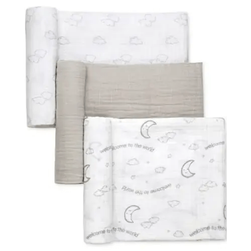 little me 3 pack swaddle blankets
