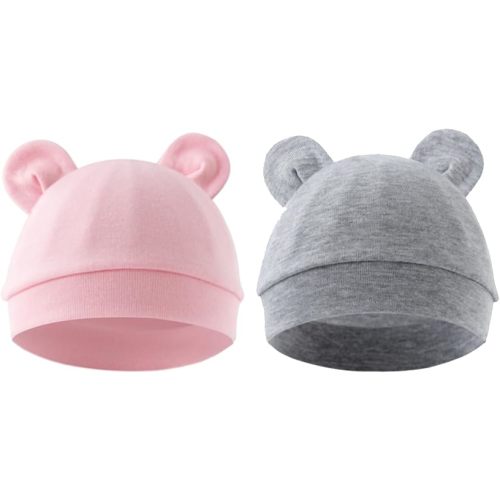 Jastore Newborn Baby Hat Bear Ears Infant Caps Baby Boy Girl Toddler Hats Infant Beanie Caps for 0-3 Months
