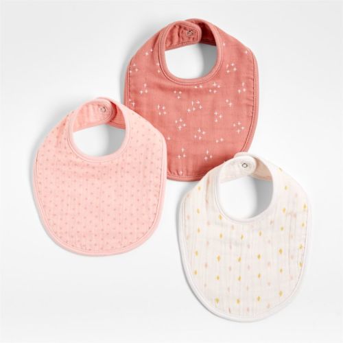Grey Charms Organic Baby Bibs, Set of 3