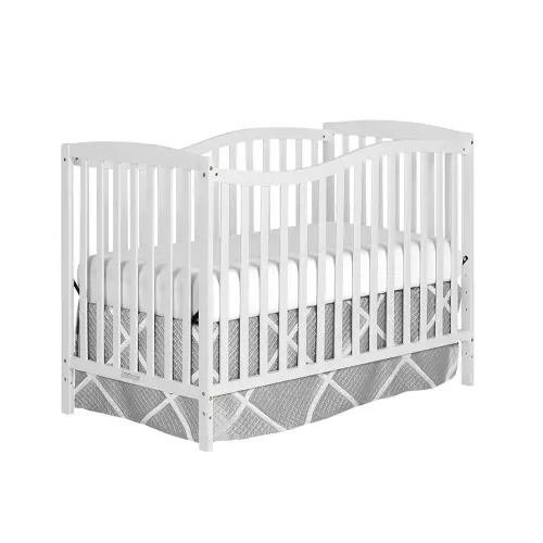 Dream On Me Chelsea 5-In-1 Convertible Crib In White, 4 Mattress Height Positions, Non Toxic Finish, JPMA Certified, Made Of Sustainable And Sturdy Pinewood