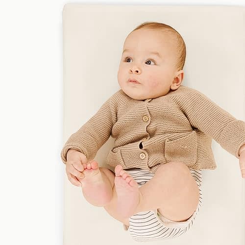 Gathre Baby Changing Pad, Made of Premium, Soft, Water-Resistant Vegan Leather, Portable Playmat for Babies, Use at Home Nursery or During Travel - Ivory