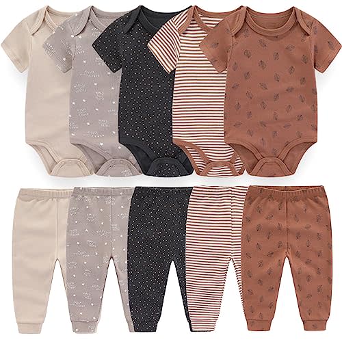 Baby Layette Set Baby Boys' 9-Piece Bodysuits Pants Set Toddler Girl Boy Unisex Baby Gift Sets