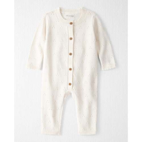 Baby Girl Organic Cotton Sweater Knit Pointelle Jumpsuit - Little Planet | Carter's