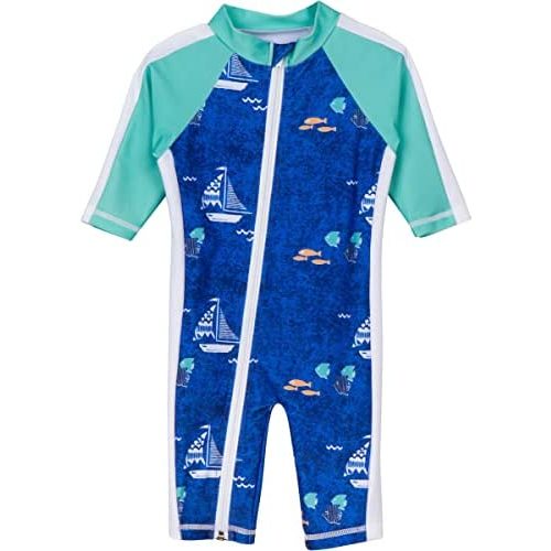 SwimZip Boys' Long-Sleeve UPF 50+ Swimsuit for Baby, Toddler, & Little Boys