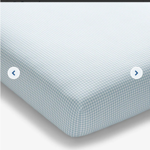 Ditsy Gingham Classic Cool Organic Cotton Percale Fitted Crib Sheet