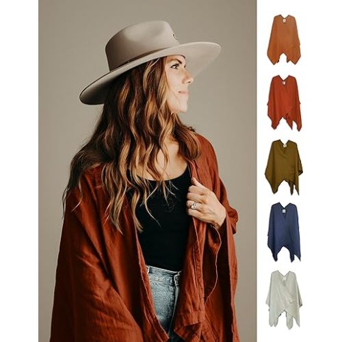 Indi by Kishu Baby GOTS Organic Muslin Nursing Cover Up for Breastfeeding, Breathable Shawl, Scarf, Privacy Nursing Cover for Breastfeeding Moms (Rust)
