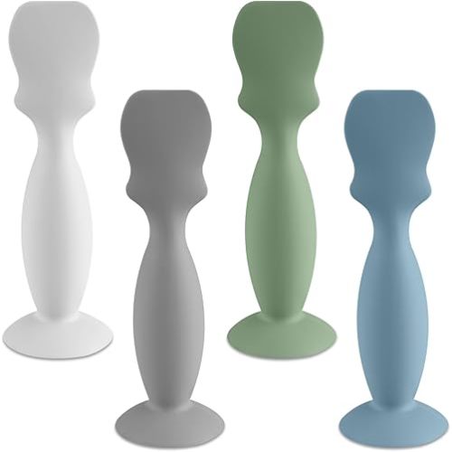 4 Pack Baby Diaper Cream Brush, Diaper Cream Spatula Applicator Silicone Baby Butt Paste Spatula for Babies, Newborn (White/Gray/Sage/Ether)