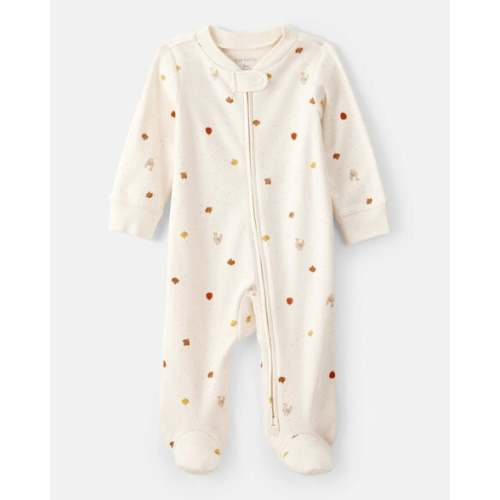 Baby Thanksgiving Turkey Print 100% Cotton Long-Sleeve Sleep & Play Pajamas - Cream - Carter's | Carter's
