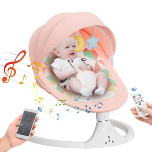 Napei Electric Baby Swing for Infants and Toddlers,with Bluetooth Music , 2 Seat Position,
5 Swing Angles with Gentle Speed-Pink