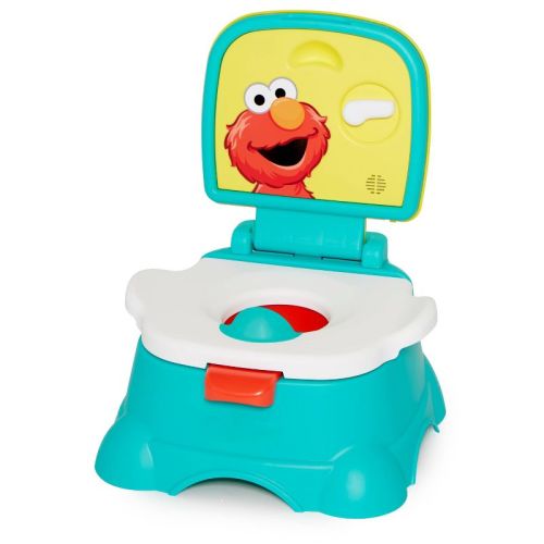 Sesame Street 3-in-1 Potty Chair, Step Stool and Toilet Training Seat - Elmo Hooray!: Built-In Handle, Removable Adapter Seat, Splash Guard