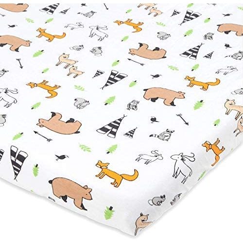 Cuddly Cubs Graco Pack n Play Fitted Sheet – Woodland Playard Sheet – Snuggly Soft Jersey Cotton Mini Crib Sheet for Boy, Girl – 1 Pc