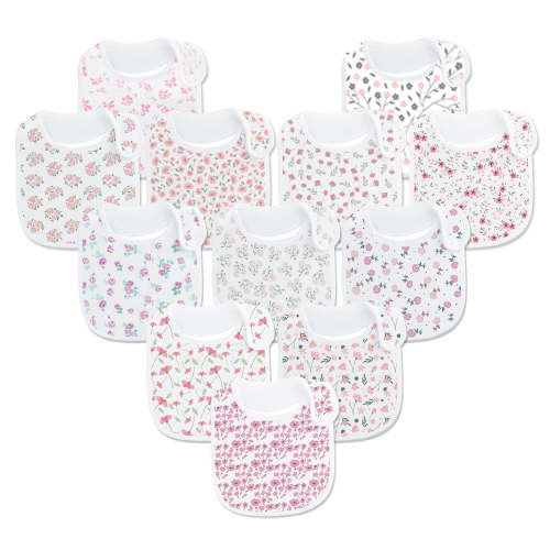 Baby Bibs Waterproof Cotton Soft Absorbent With Adjustable Snap for Baby Boys and Girls