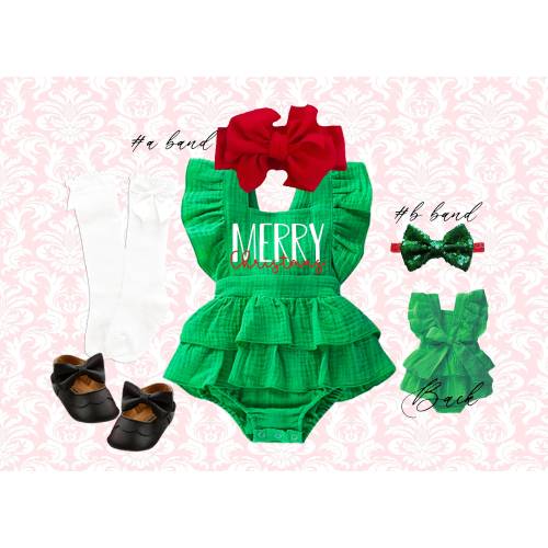 Christmas girl Outfit Santa Baby romper personalized monogrammed romper outfit 1st birthday girls smash cake outfit
