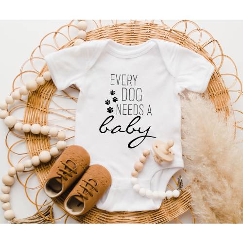 Every Dog Needs a Baby Onesies®, Dog Pet Baby Bodysuit, Puppy Dog Baby Onesies®, Baby Reveal Announcement, Cute Kids Shirts, Raglan Shirts