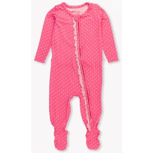 Ruffle One Piece Footie Pajama, Bamboo Viscose