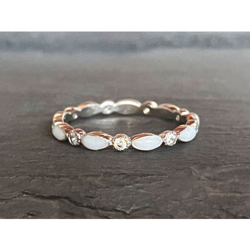 Infinity Breastmilk Ring with Birthstones