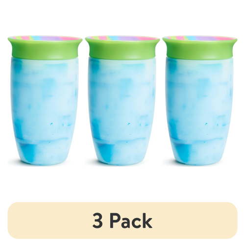 (3 pack) Munchkin® Miracle® 360° Spoutless Tie Dye Sippy Cup, 10 oz, Blue, Unisex