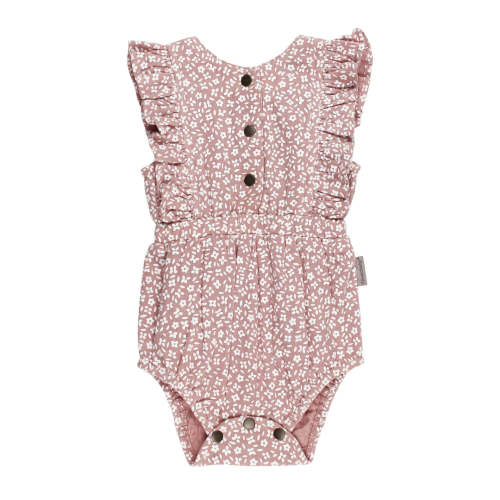 Organic Muslin Ruffle Bodysuit in Taffy Floral – L'ovedbaby