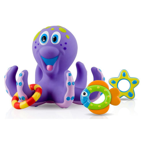 Nuby Octopus Hoopla Bathtime Fun Toys, Purple