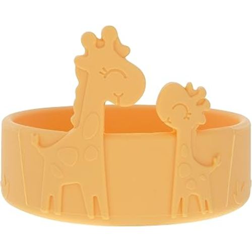 Nuby Animal Friend Silicone Round Bowl - Toddler Bowl - 6+ Months - Yellow Giraffe Bowl
