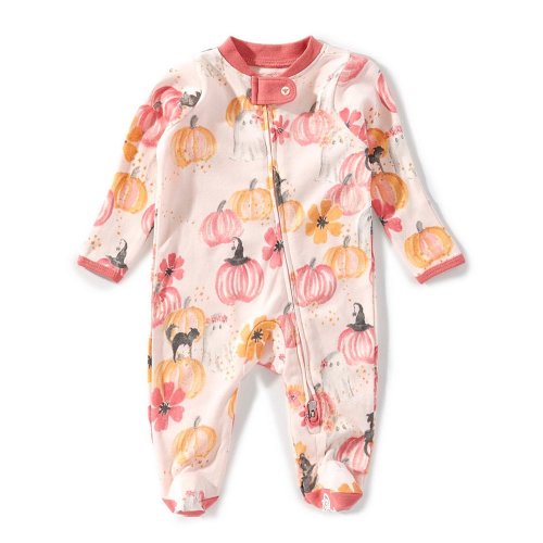 Burt's Bees Baby Girls Organic Cotton Magical Pumpkin Footie Sleeper