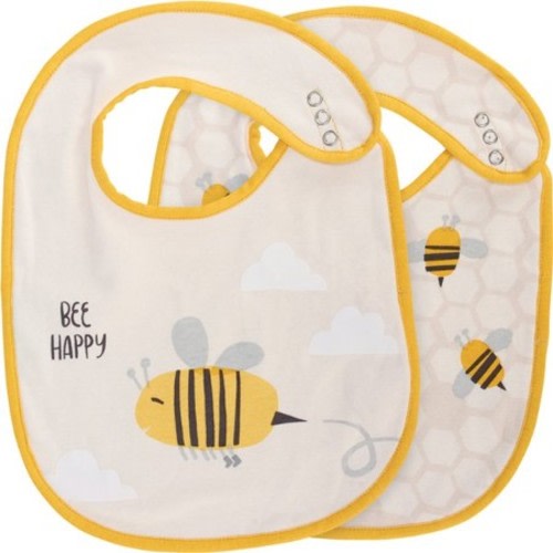 Bee Happy Bibs, Set of 2