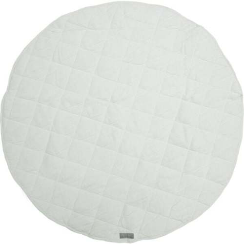 Round Play Mat, French Grey & White Linen - Louelle. | Maisonette