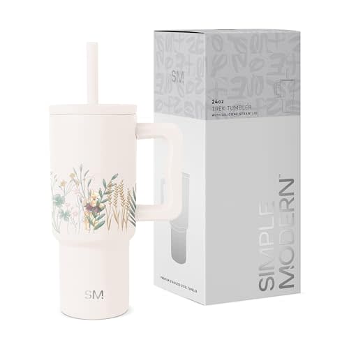 Simple Modern Disney Kids 24 oz Tumbler with Handle and Silicone Straw Lid | Spill Proof Leak Resistant | Stainless Steel Bottle | Gift Boys Girls | Trek Collection | Winnie The Pooh in the Wilderness