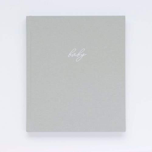 Linen Baby Book - Gray