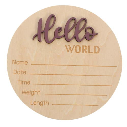Baby Birth Sign Card Emblems Welcome Newborn Sign Baby Announcement Props Wooden Birth Announcement Sign Newborn Baby