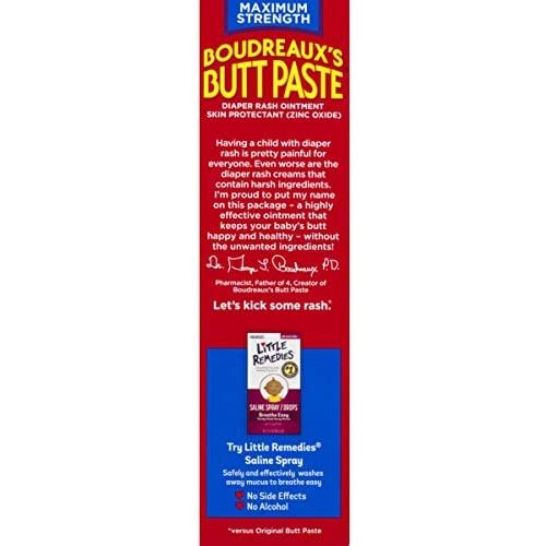 Boudreaux's Butt Paste Diaper Rash Ointment | Maximum Strength | 4 Ounce | Pack of 3 - 4 Ounce (Pack of 3)
