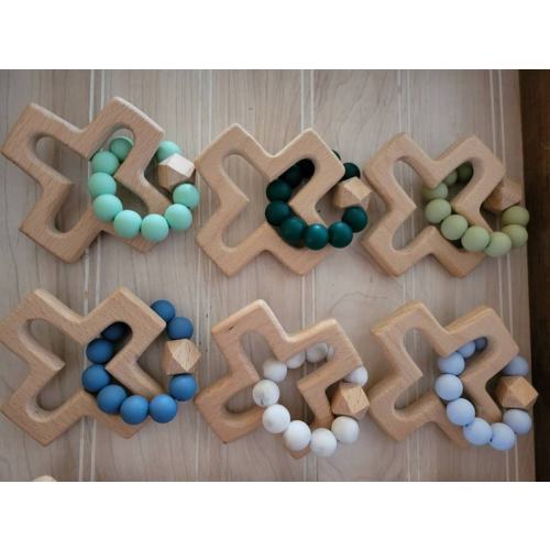 Silicone Baby Decade Rattle Ring - Light Blue