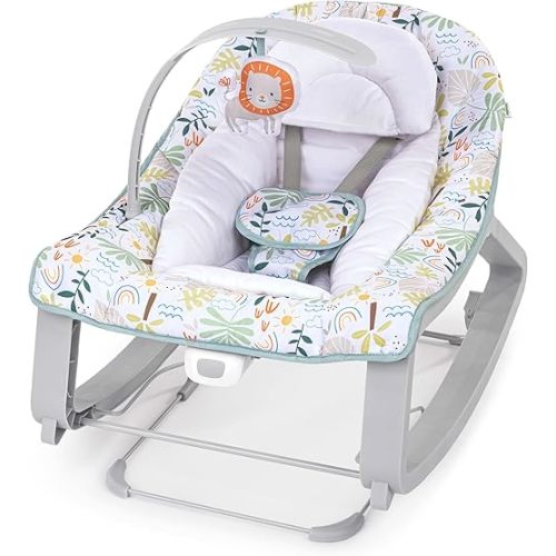 Ingenuity Keep Cozy 3-in-1 Grow with Me Vibrating Baby Bouncer Seat & Infant to Toddler Rocker, Vibrations & Toy Bar, 0-30 Months Up to 40 lbs (Madi)
