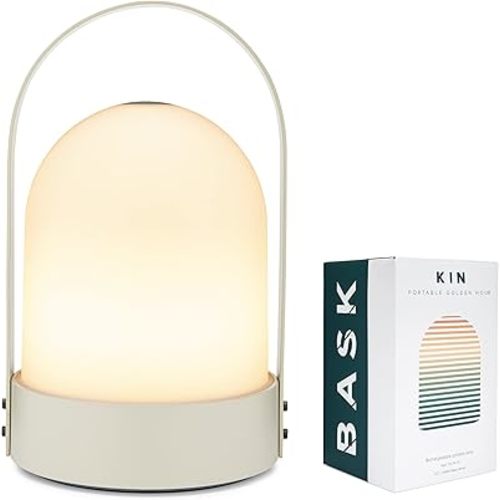 Bask KIN 3.0 Portable Cordless Lantern Table Lamp | USB Rechargeable | Powerful Long-Lasting 4000mAh Battery | Kids Bedroom | Easy 3-Step Touch Dimmable | UltraBright LED (Vanilla Cream)